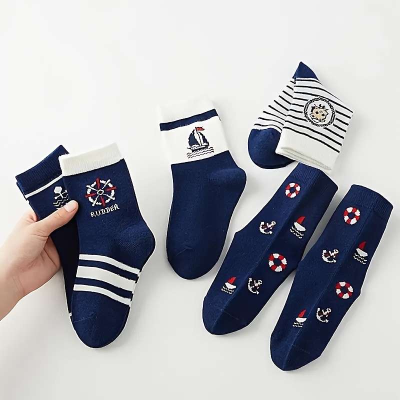 10 Pairs Mixed Colors  6 To 8Y High Elastic Socks