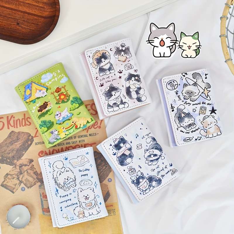 1pc Casual Faux Leather Trifold Wallet for Women Cute Cartoon Print Multiple Card Slots Coin Pur