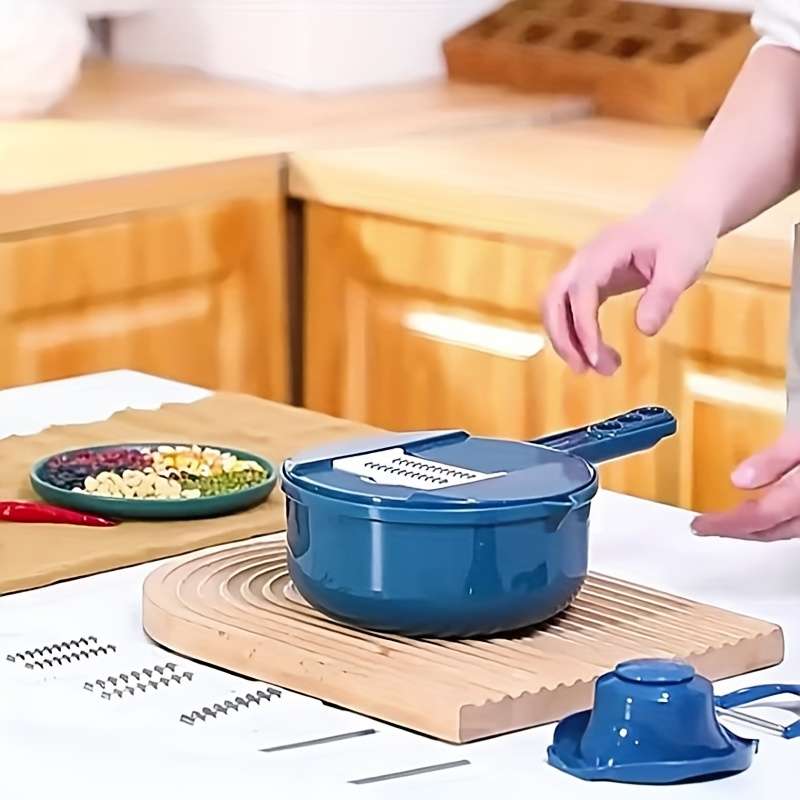 1pc Commercial Grade Stainless Steel 9pcs Set of Vegetable Shredders and Slicers Multifunctional V