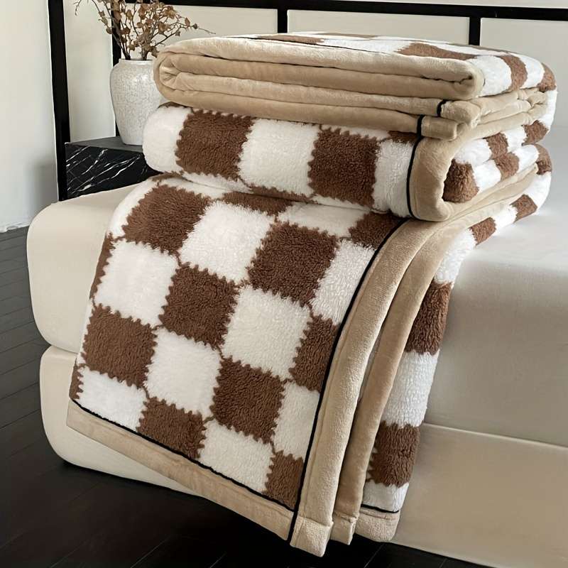 1ps Blanket Color Gray Grid size 150.11cmx200.15cm