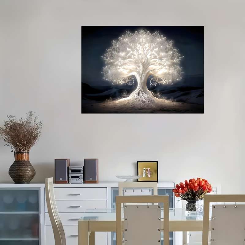 1000pcs White Wisdom Tree Puzzle Challenging DIY Brain Teaser Glowing Tree of Know
