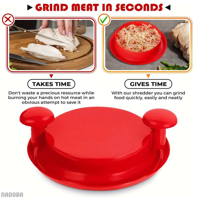 1pc Chicken Shredder Professional Chicken Breast Shredder Tool Twist Transparent Lid Ergono