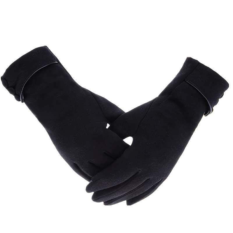 1 Pair Khaki Warm Gloves