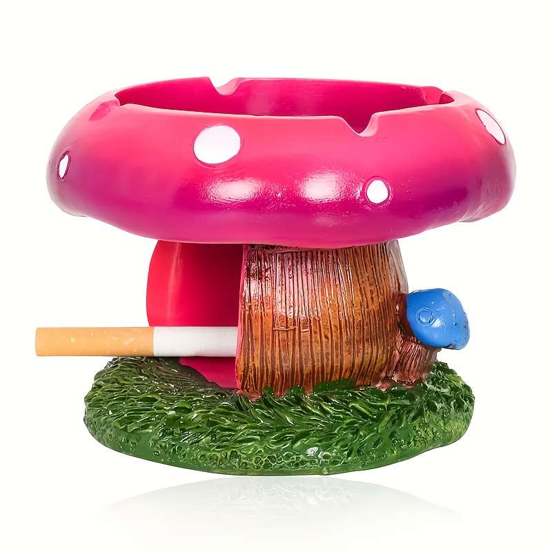 1pc Exquisite Mushroom Resin Ashtray Mushroom Cartoon Ashtray Mushroom Creative Fashion Asht