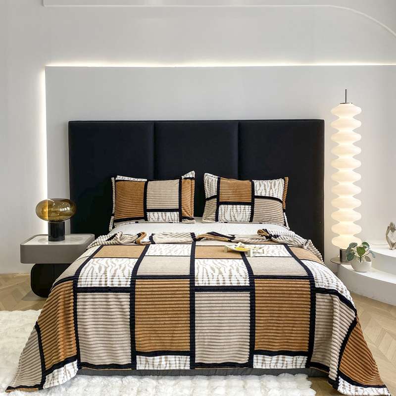1ps Blanket Color Blue Bean Paste Square size 100x150cm