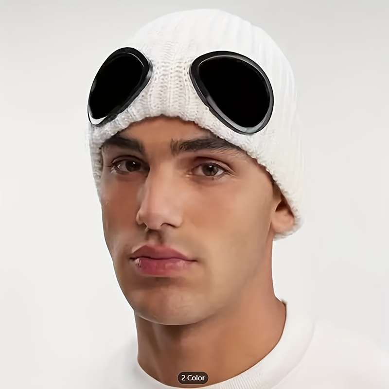 1pc Fleece-Lined Knit Beanie Warm Stylish Couple's Hat for Skiing Perfect for Halloween Chris