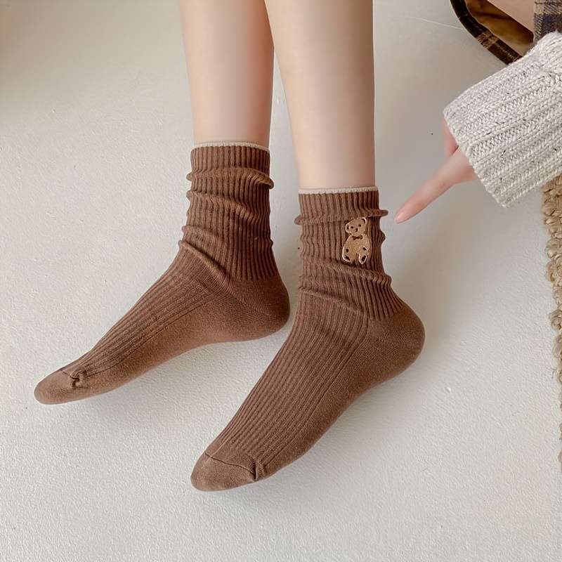 5 Pairs All One Size High Elastic Socks