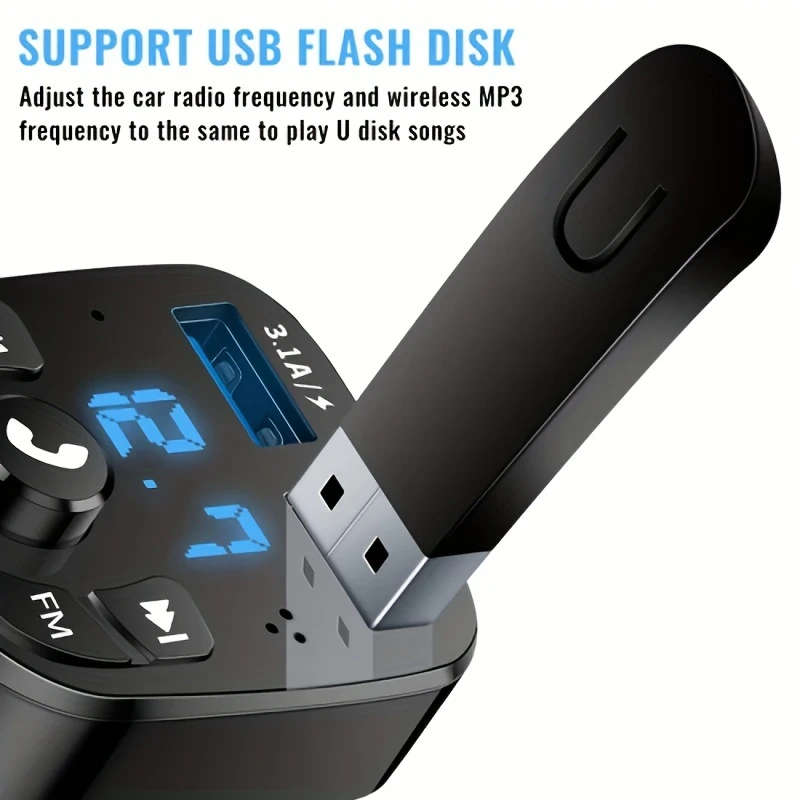 1pc Car Charger with MP3 Player Fast Charging Dual USB Universal Car Plug 6V Operating Voltage USB