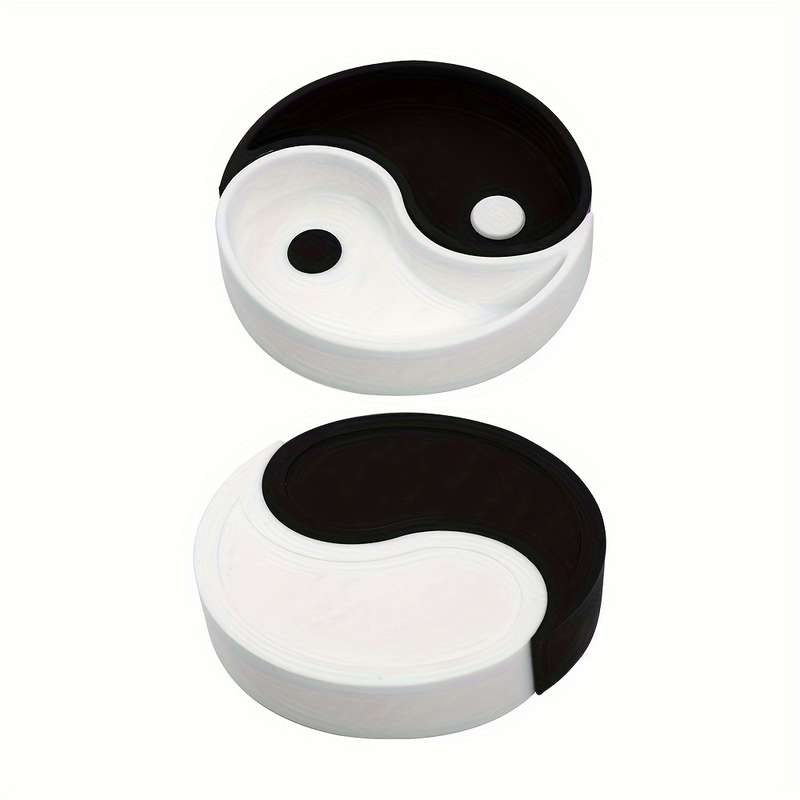 1 Yin Yang Tai Chi Silicone Ashtray Leaf-Shaped Dual-Color Design for Indoor Outdoor Decor