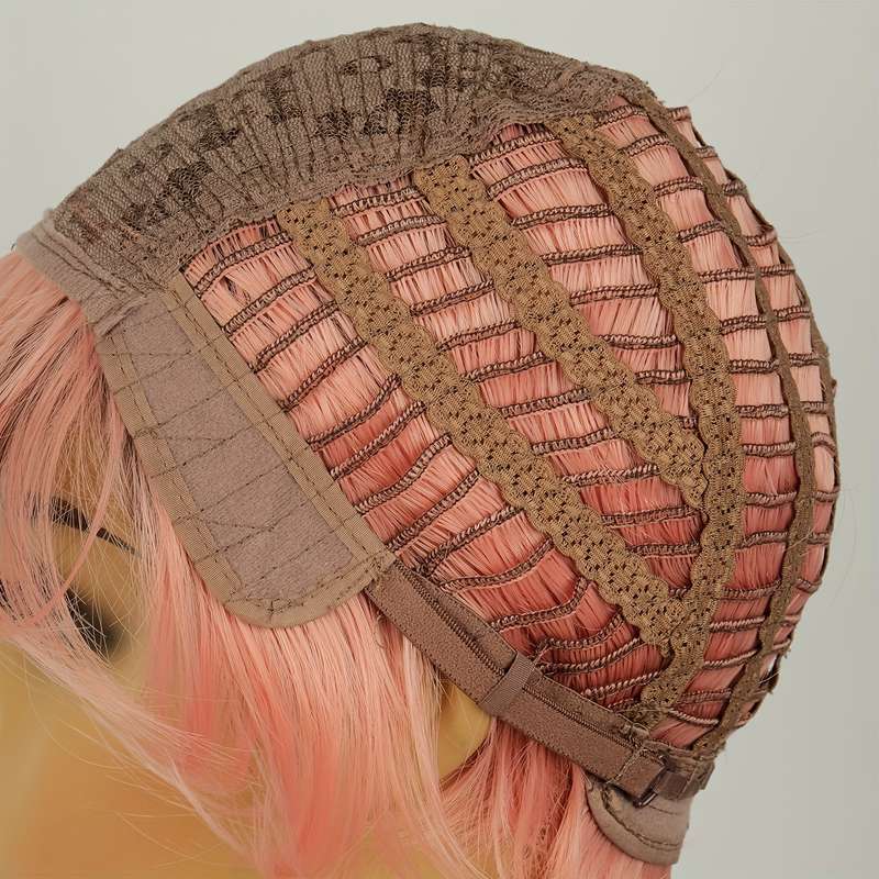 1Pc Gradient Pink 20.32cm Fashion Design Wig