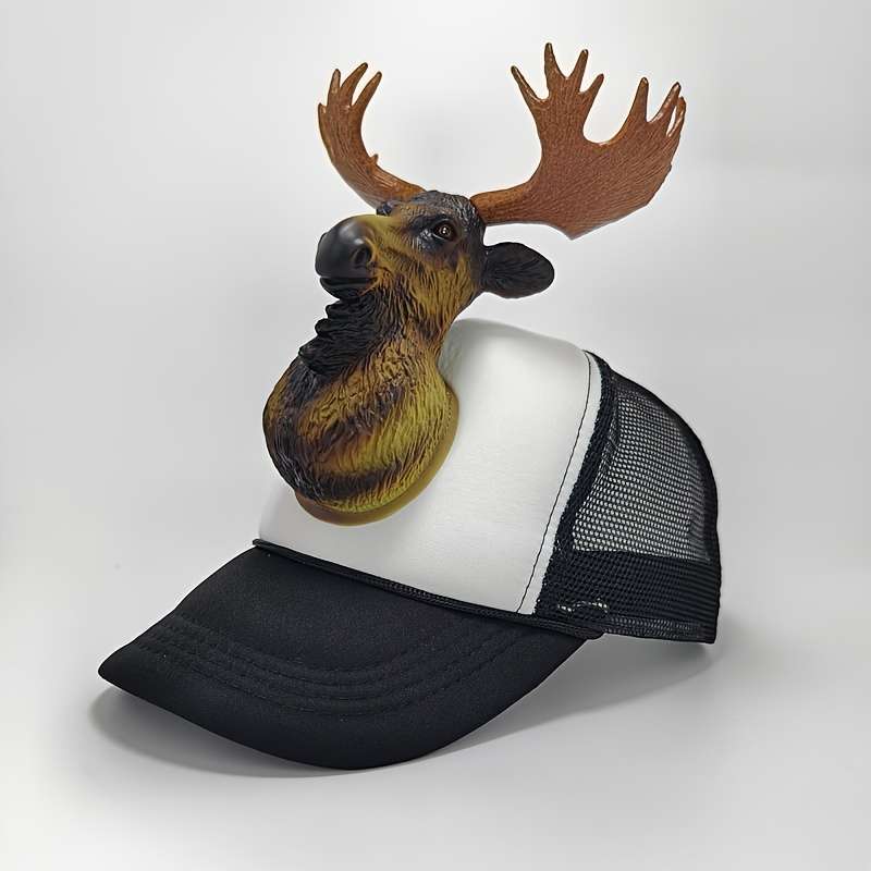 1pc Cool Adorable Funny 3D Miniature Baseball Cap Unique Eye-Catching Breathable Trucker Hat Snap