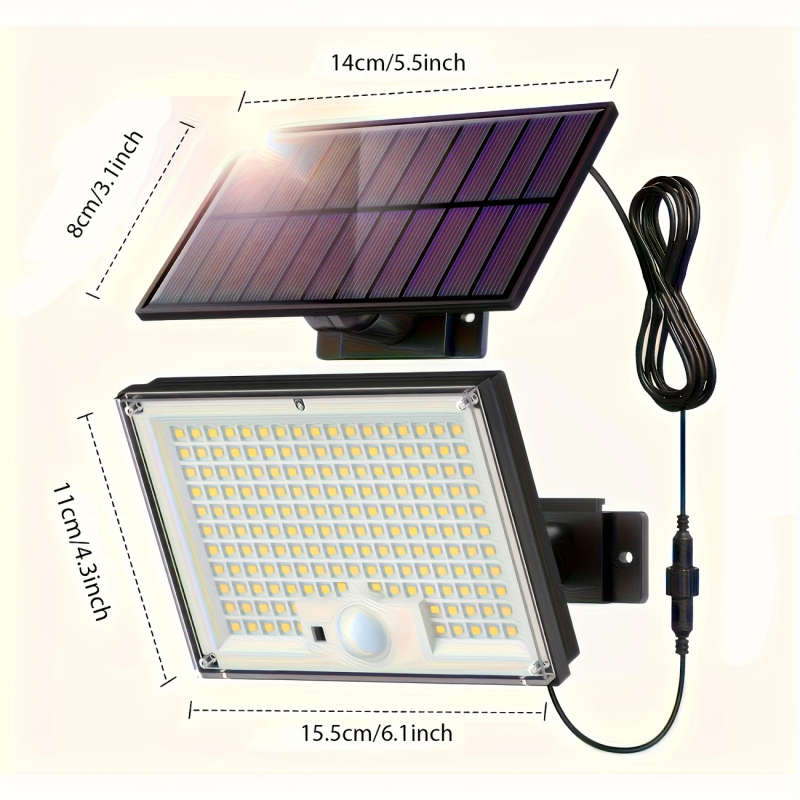 Bright LED Solar Motion Sensor Light Outdoor Bright LED Remote Control Stand Alone Panel 5.0meter Ca