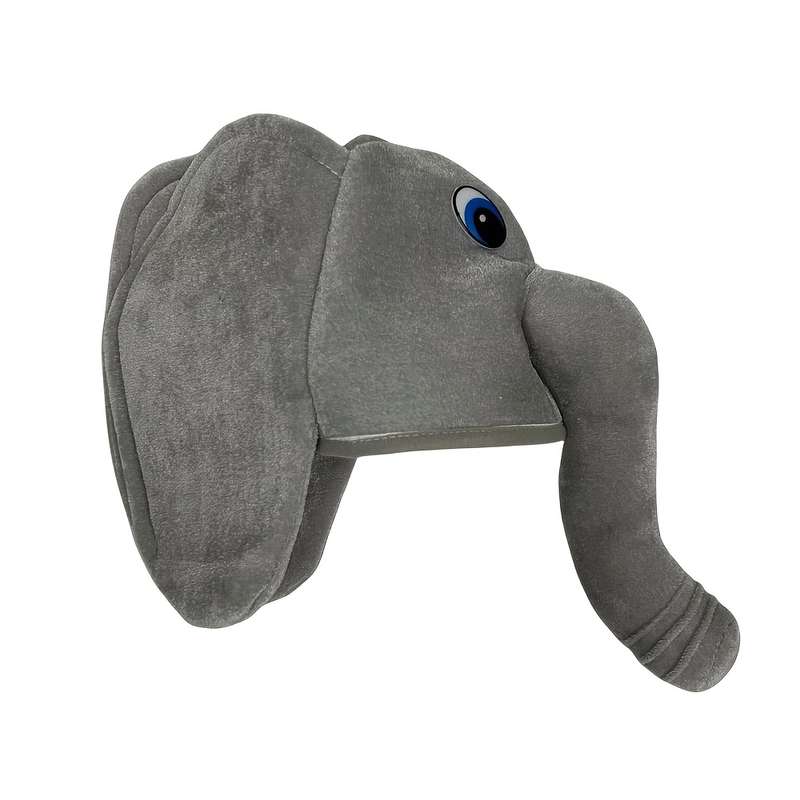 1pc Gray Elephant Hat with Blue Eyes Fun Festive Accessory for Parties Celebrations and Stage