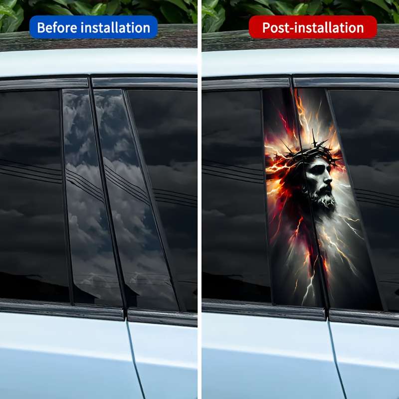 2pcs  Jesus Christian Themed Stickers