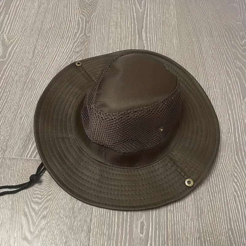 1pc Casual Mountaineering Hat for Men with Large Brim Outdoor Sun Protection Fishing Fisherman