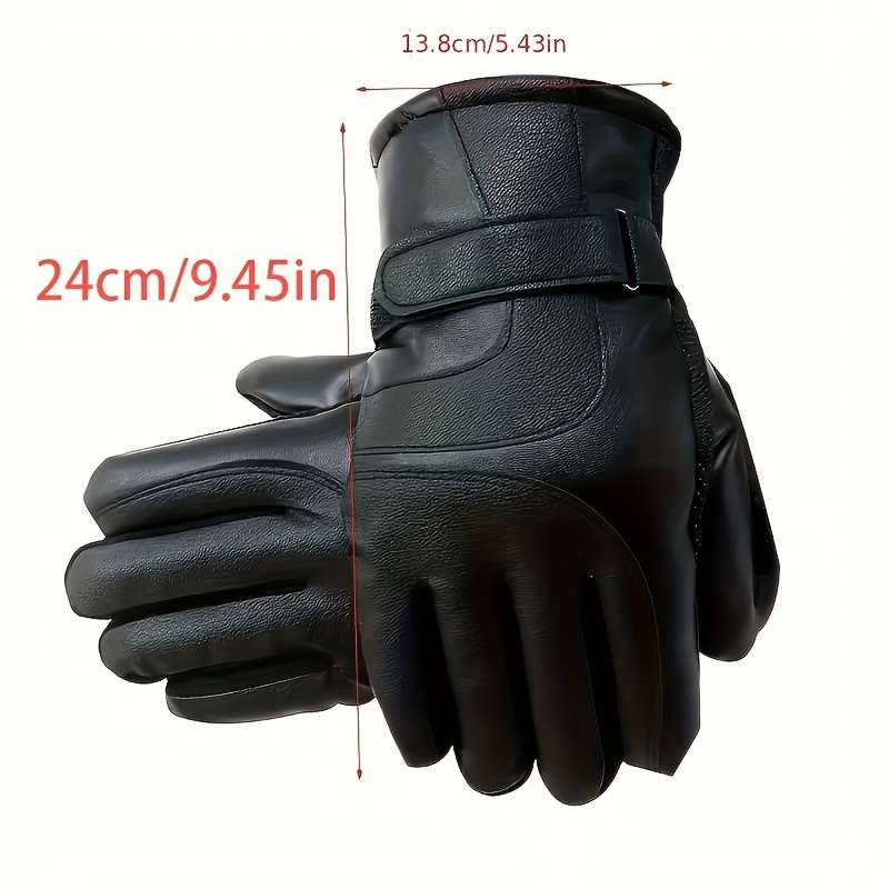 1 Pair Black Warm Gloves