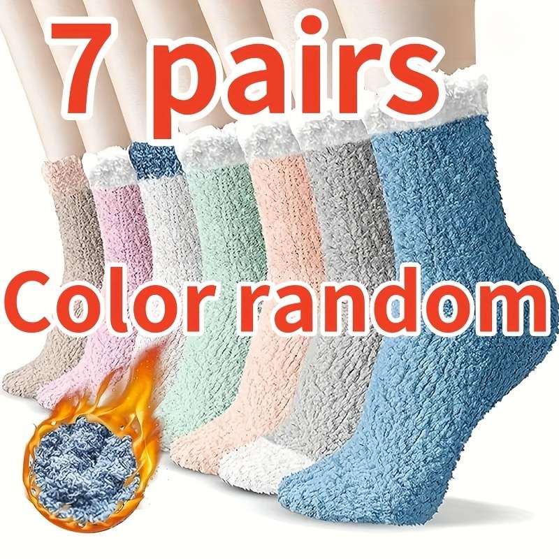Sock 3 Pairs Of Furry Socks   Random Color   Model 907
