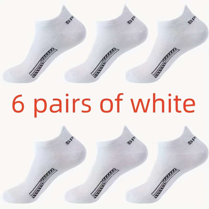 6 Pairs Of White One Size High Elastic Socks