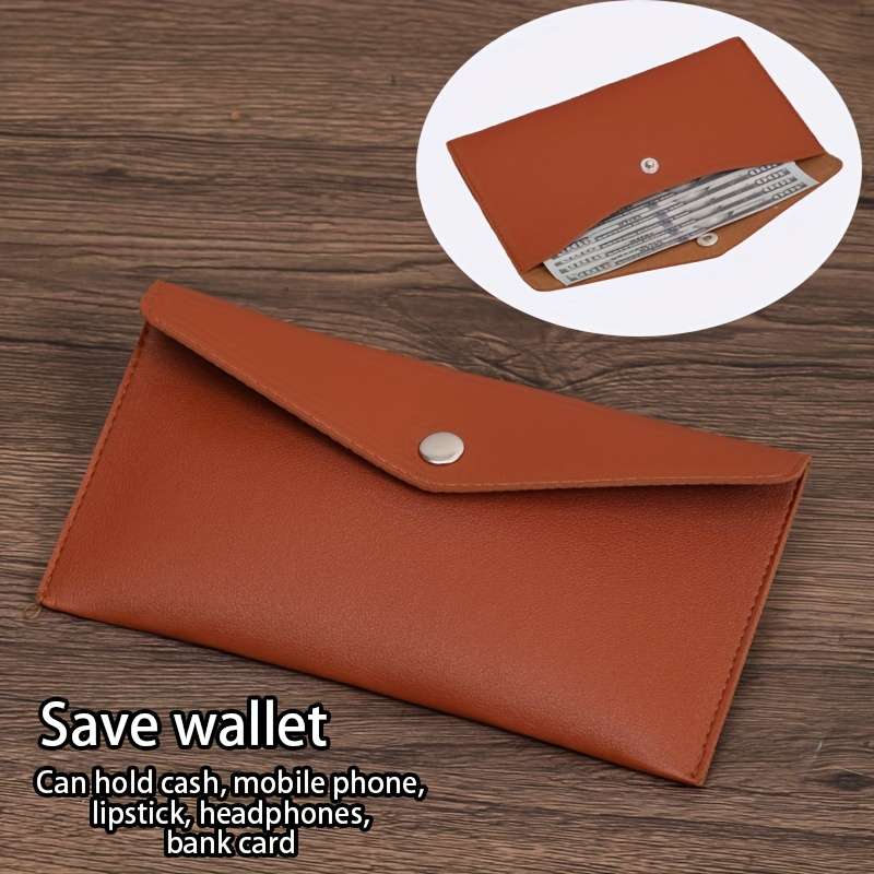 1pc A Wallet Made of Faux Leather with 1 Or 2 Buttons a Reusable Coin Envelope Wallet a Simple So