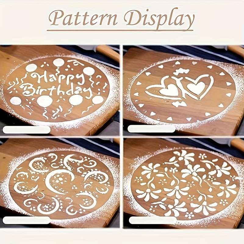 4pcs Cake Template Cake Decoration Mold Plastic Template Spray Cake Mold Side Baking Mesh Tem