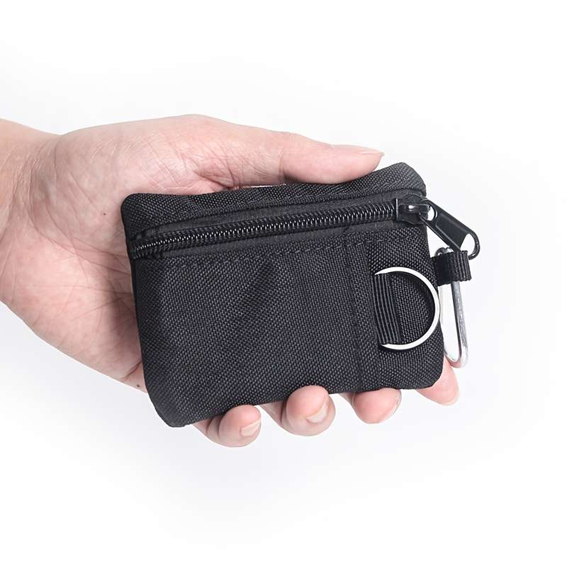 1pc Mini Coin Purse Key Pouch Casual Style Nylon Zipper Sports Storage Bag Polyester Material Sm