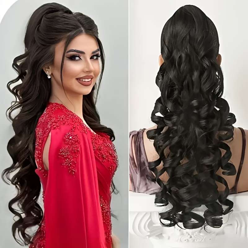 1Pc Black 50.8cm Fashion Design Wig