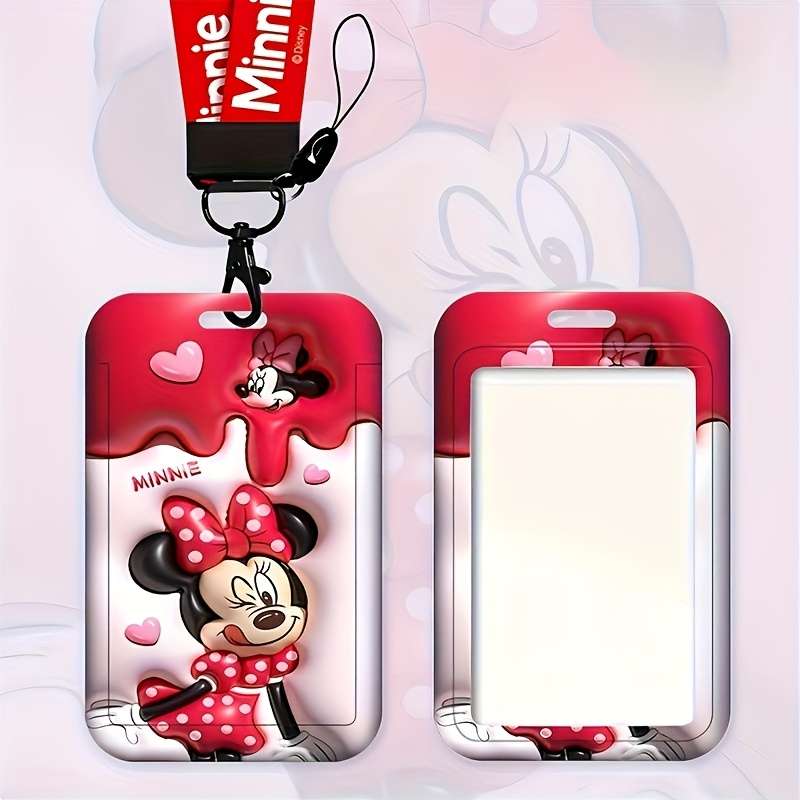 1pc Minnie Card Holder for Students Campus Work ID Mickey and Vinnie Bear Badge Access Control C