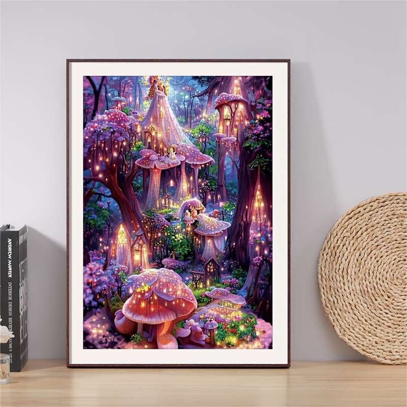1000pcs Mini Jigsaw Puzzle Enchanting Fairy Tale Wonderland Scene with Glowing Mush