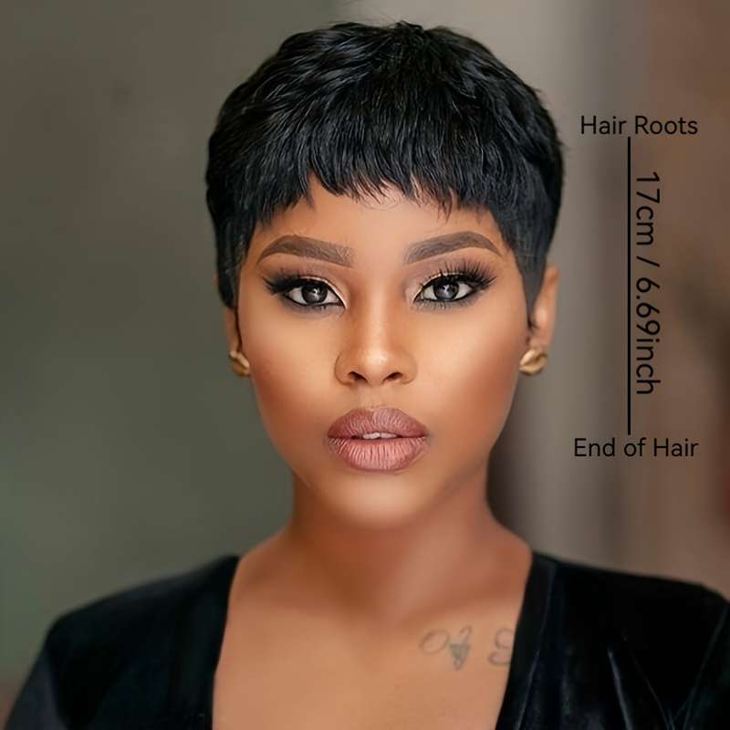 1Pc Black 10.16cm Fashion Design Wig