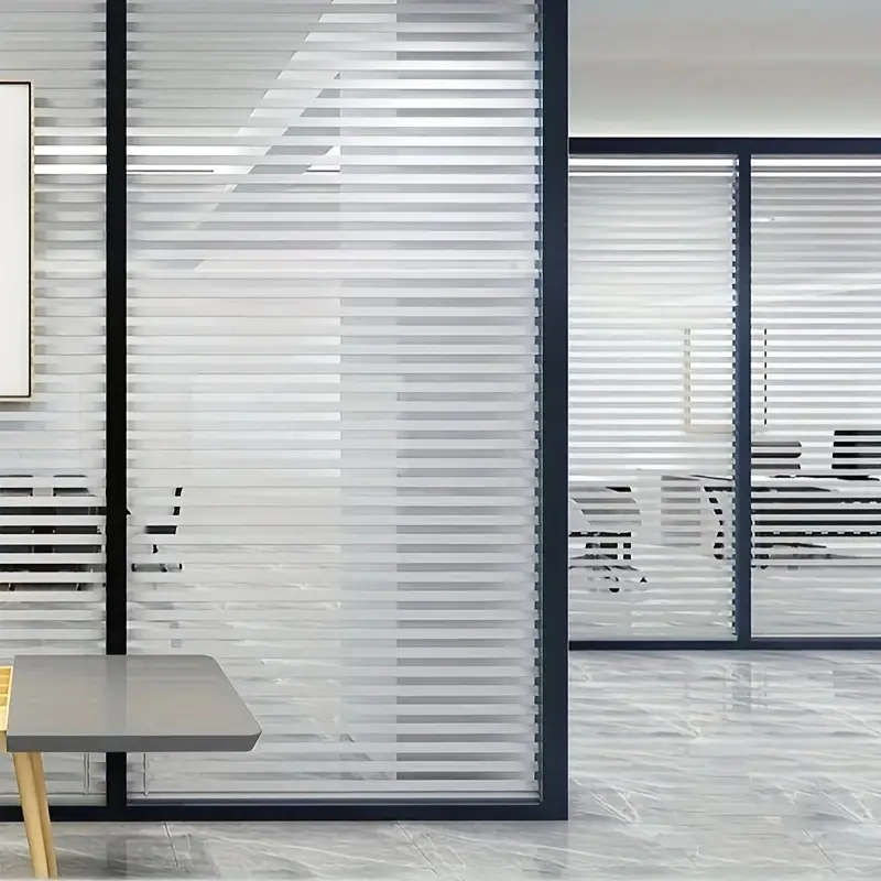 1 Roll Of Striped Static Non-Adhesive Pvc Glass Sticker