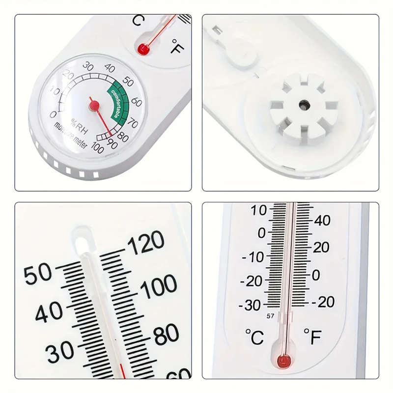 1pc 9Inch Wireless Indoor/Outdoor Thermometer Hygrometer Wall Mount Large Digital Display Accurate