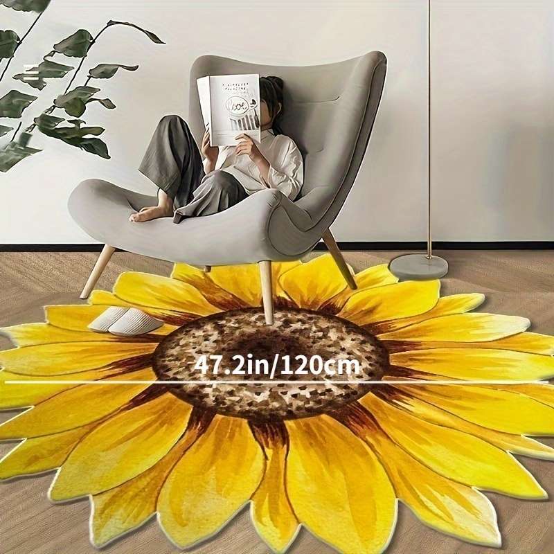 1Pc Yellow 100x100cm 39.39x39.39inch Floor Mat