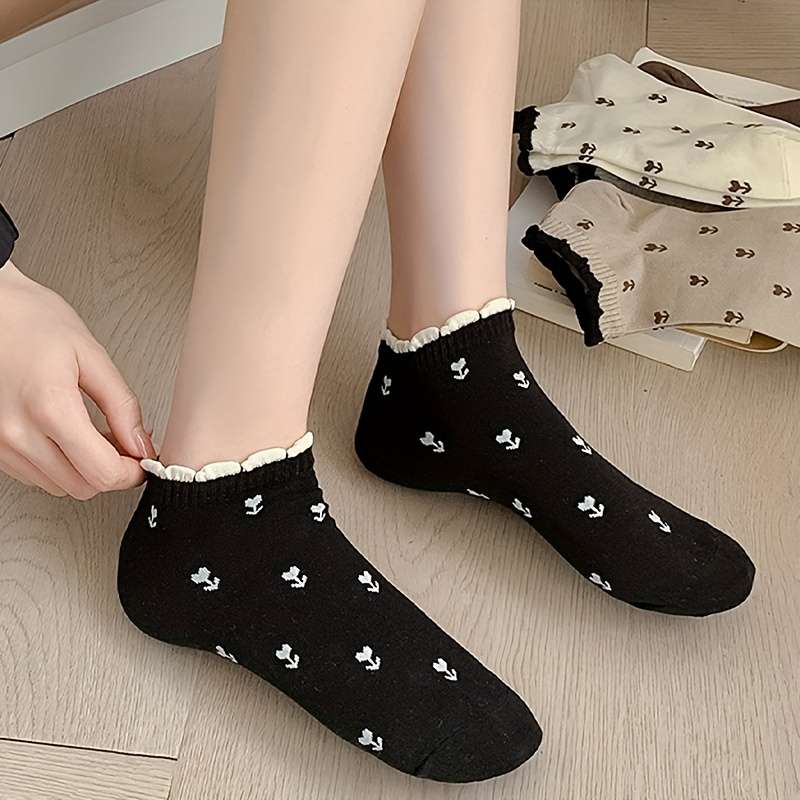 5 Pairs Mixed Color One Size High Elastic Socks