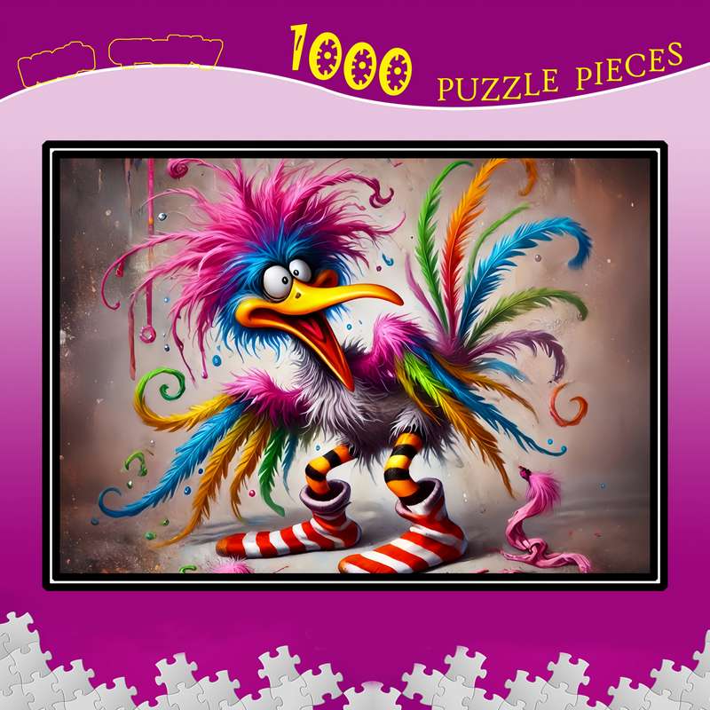 1000pcs Vibrant Fried Bird Puzzle Durable Thick Paper Jigsaw for Adults Colorful