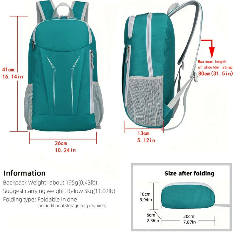1pc Outdoor Sports Folding Backpack Hiking Cycling Travel Daypack Lightweight Shoulder Bag Climbing