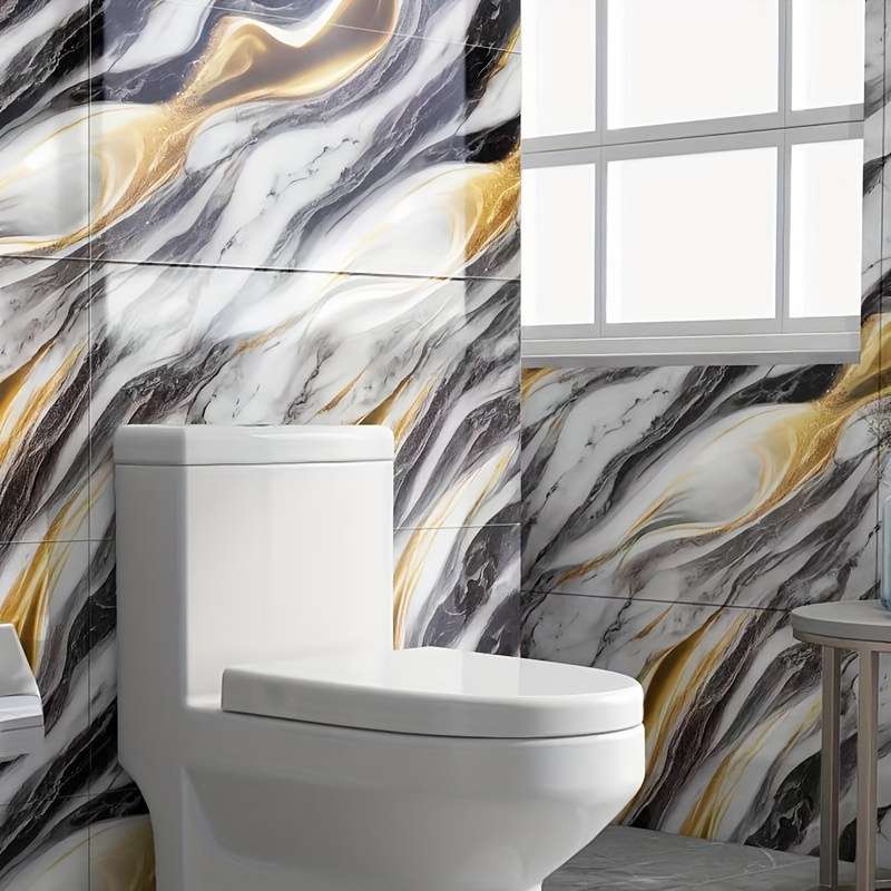 1PC Wall StickersGilded Black And White200cmX40cm  78.74inX15.74in