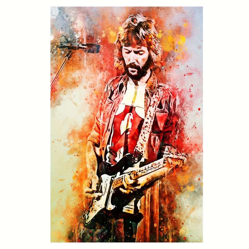 1pc Vibrant Rock Music Canvas Art Print 30.48x45.72 cm Frameless Eric Clapton Inspired Poster wit