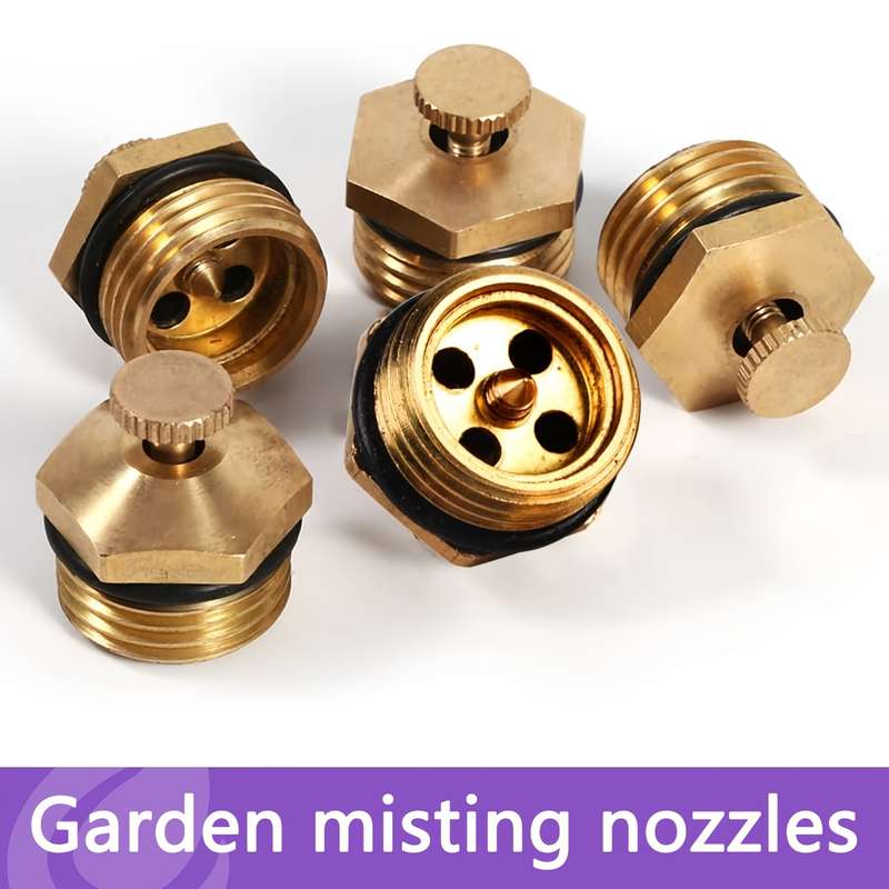 5Pcs Misting Brass Adjustable Centrifugal Atomizing Nozzle