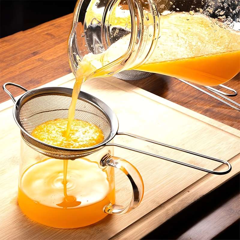 3pcs Stainless Steel Fine Mesh Strainers with Metal Handles Multi-Size Flour Sifters Oil Fi