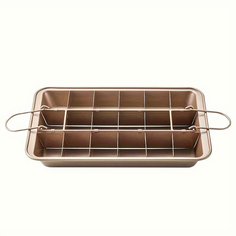 1pc LDQ Stainless Steel Non-Stick Brownie Pan with Dividers 30.99cm x 19.99cm Ideal for Muffins