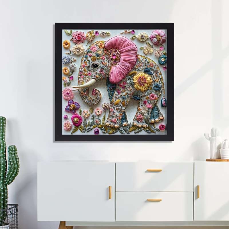 1000pcs Petal Diamond Elephant Jigsaw Puzzle Large Cardboard Brain Teaser for Adults