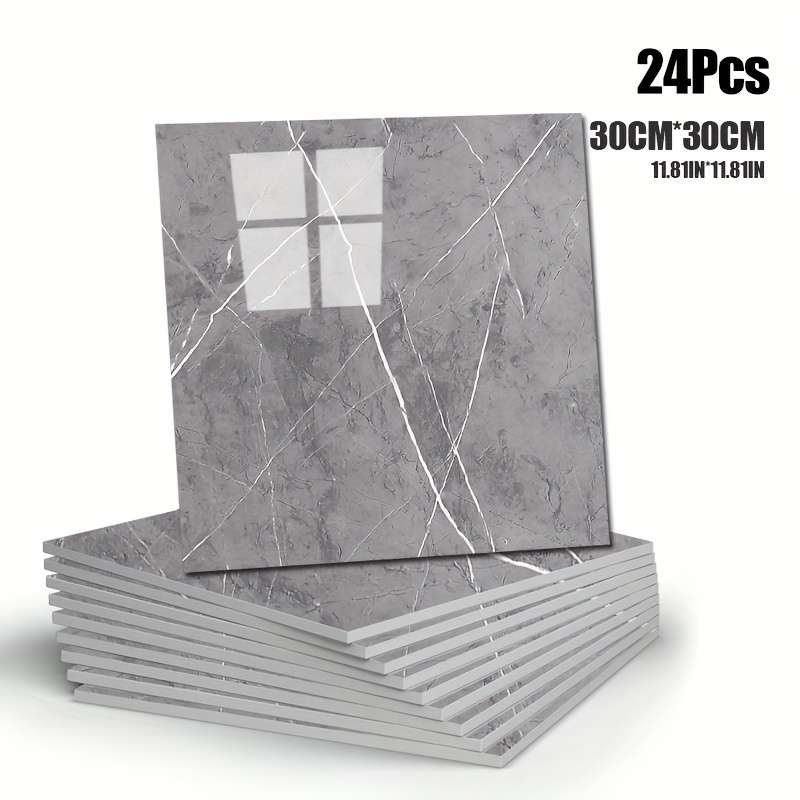 24pcs Wall StickersMarble Light gray