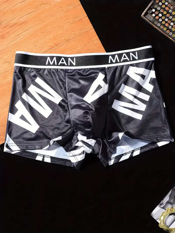 8Pack Men'S Breathable Boxer Briefs Quick-Dry Underwear with Alphabet Pattern