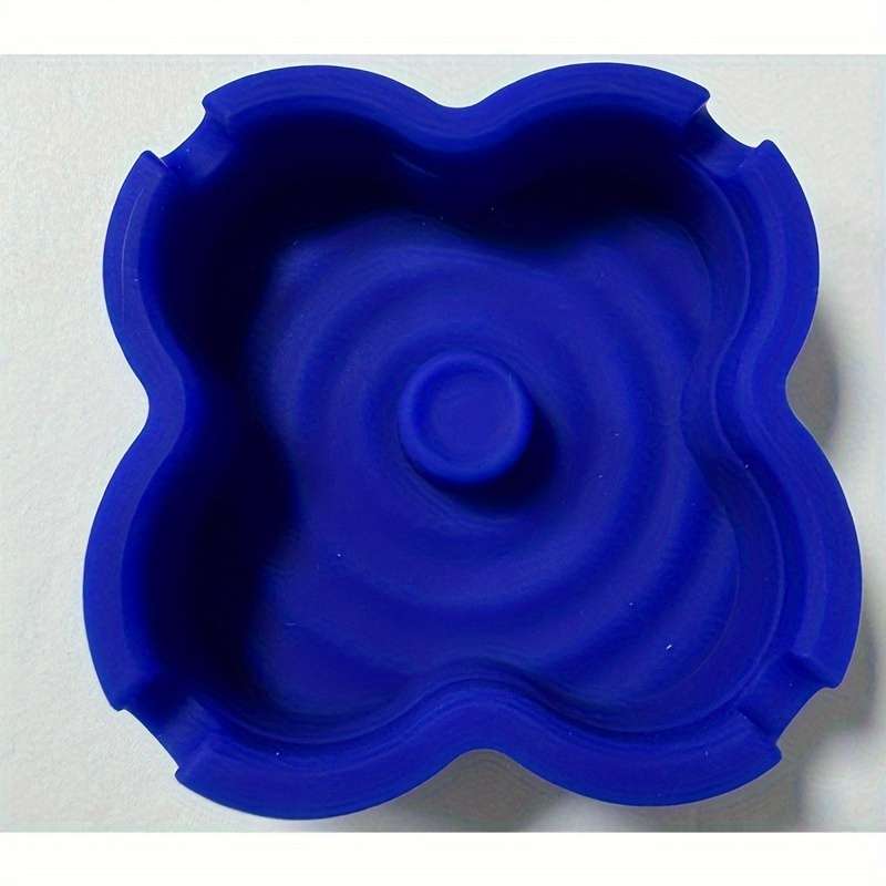 1pc Classic Clover-Shaped Silicone Ashtray Irregular Design Non-Electric Durable Material fo