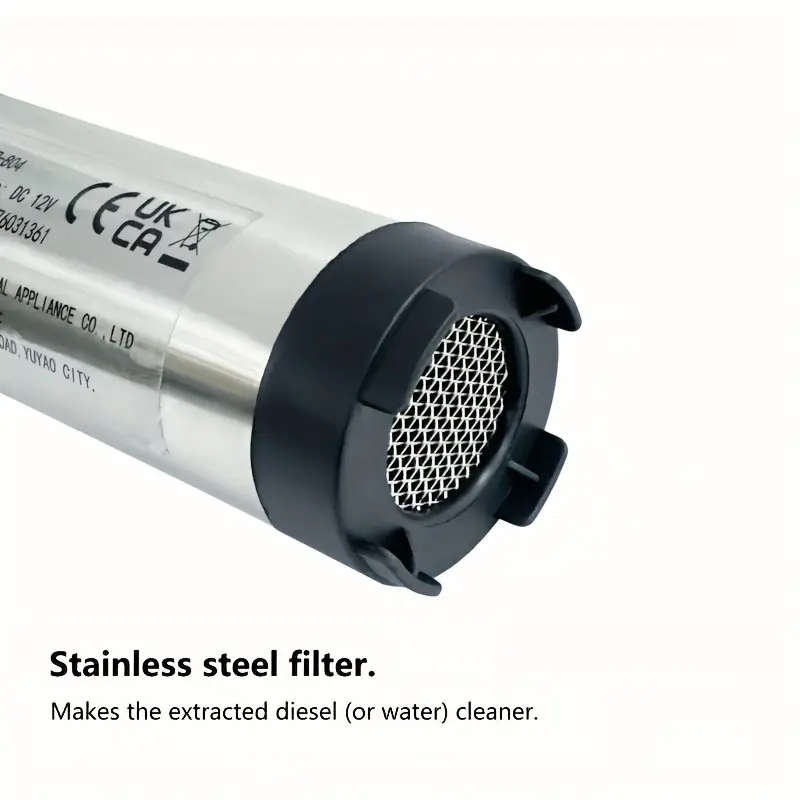 1pc Portable 12V DC Oil Water Pump Stainless Steel Submersible Diesel Transfer Tool with High-Speed