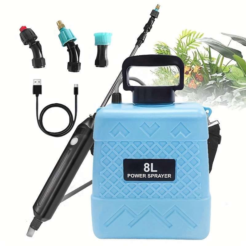1Pc 8L Usb Rechargeable Sprayer Portable Electric Watering Can