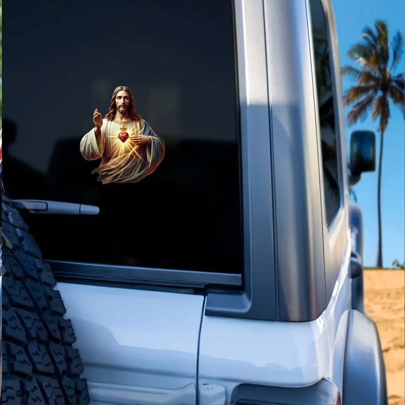 1pc   11.99cmx11.0cm Jesus Christian Themed Stickers