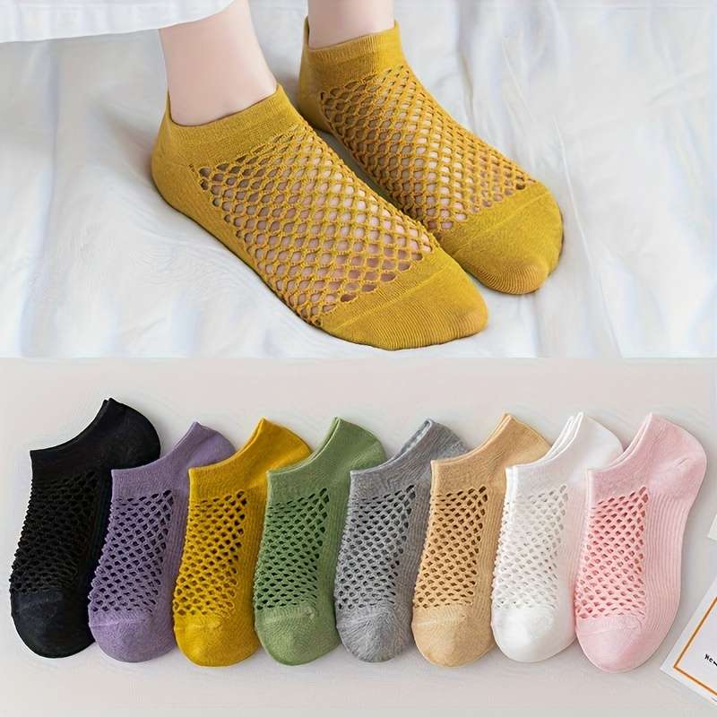 5 Pairs White One Size High Elastic Socks