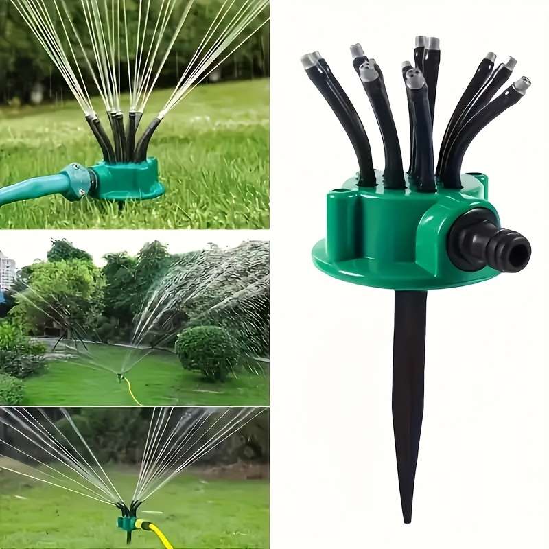 1Pc 360 Degree Automatic Multi Nozzle Sprinkler
