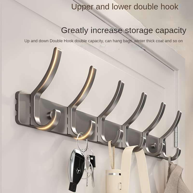 Clothes Hanger Coat Hook Door Back Hook Hanger Bedroom Door Punch-Free Traceless Door Back Storage